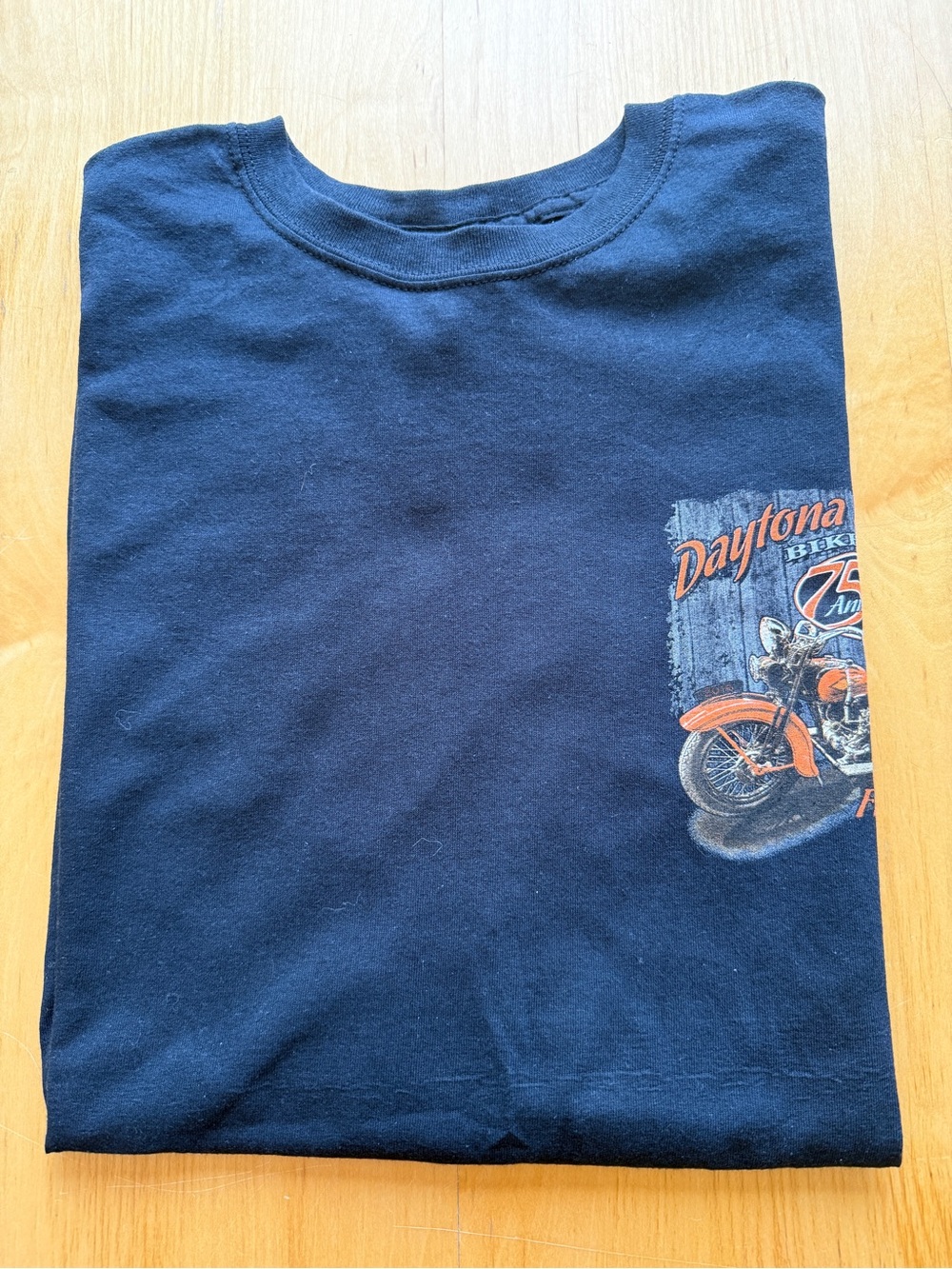 Daytona Beach Bike Week 75th Anniversary 2016 Motorcycle Graphic T-Shirt XL